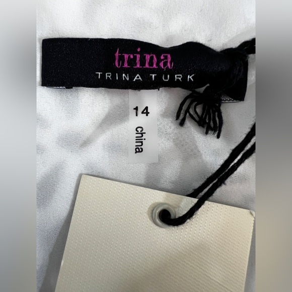 Trina Turk Embroidered White Peplum Sheath Dress Size 14 New with tags - Picture 11 of 15
